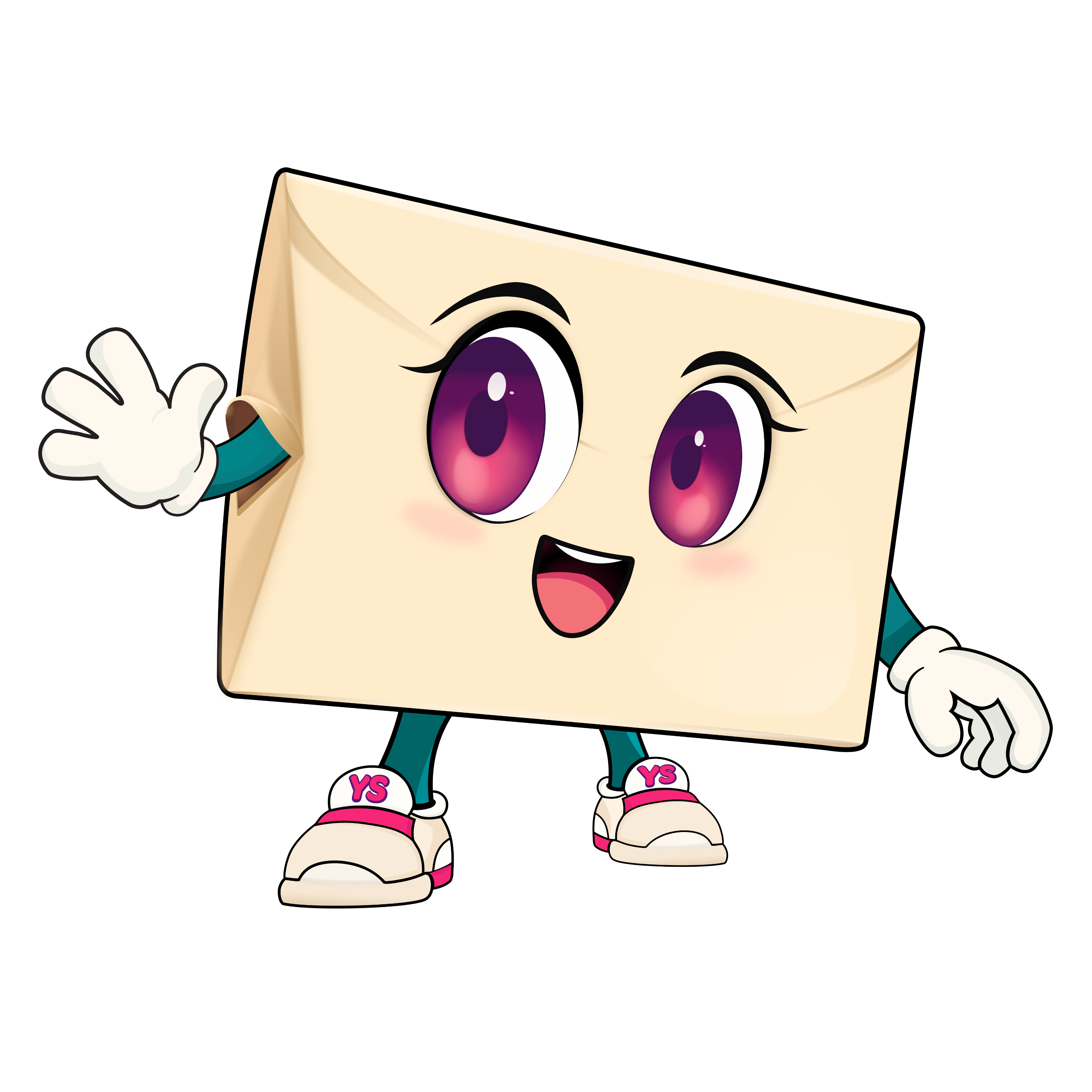 YouSend envelope mascot waving